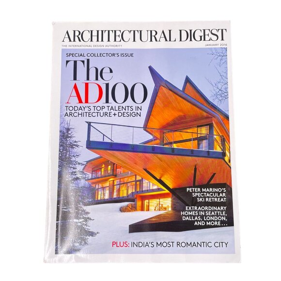 Architectural Digest Magazine u January 2016  Vol 73 Issue 1 Home Interior Desig - Picture 1 of 4